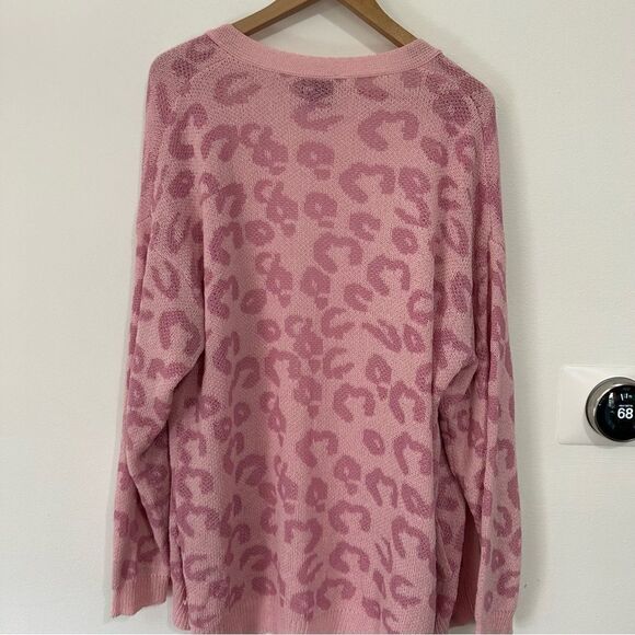 Hayden‎ Los Angeles Pink Cheetah Open Front Cardigan M/L - Picture 5 of 5